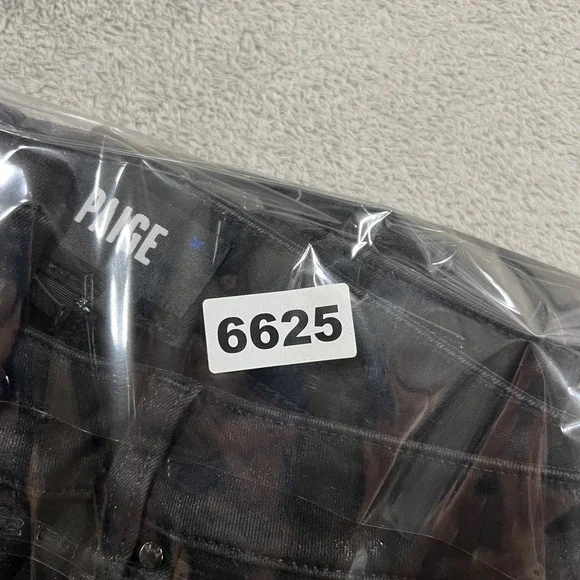 Paige Jeans Womens 28 Black Luxe Coating Genevieve Flare Pants Stretch - Picture 15 of 16